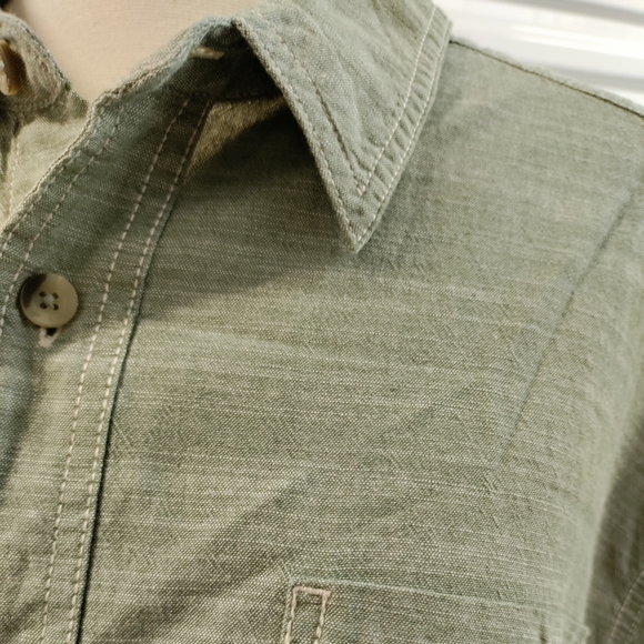 Woolrich | Green Button Down Short Sleeve Shirt men's Size XXL - Picture 2 of 14